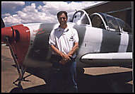 Instructor Larry Salganic with the T-34